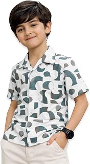 Kuchipoo Boys Printed Collar Shirt | Half Sleeve Casual Shirt | Stylish Summer Wear for Boys Price In India