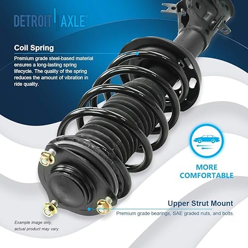 Miniatura 618 de Detroit Axle - Kit de suspensión delantera de 10 piezas para Chevy Aveo Aveo5 Pontiac G3 Wave 2 Ready Struts Assembly 2 Enlaces de barra