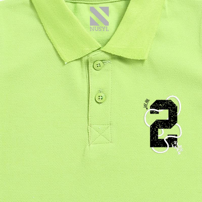 Nusyl Number Two Printed Lime Green Infants Polo T-Shirt - NUICPTH0173 - Image 4 thumbnail