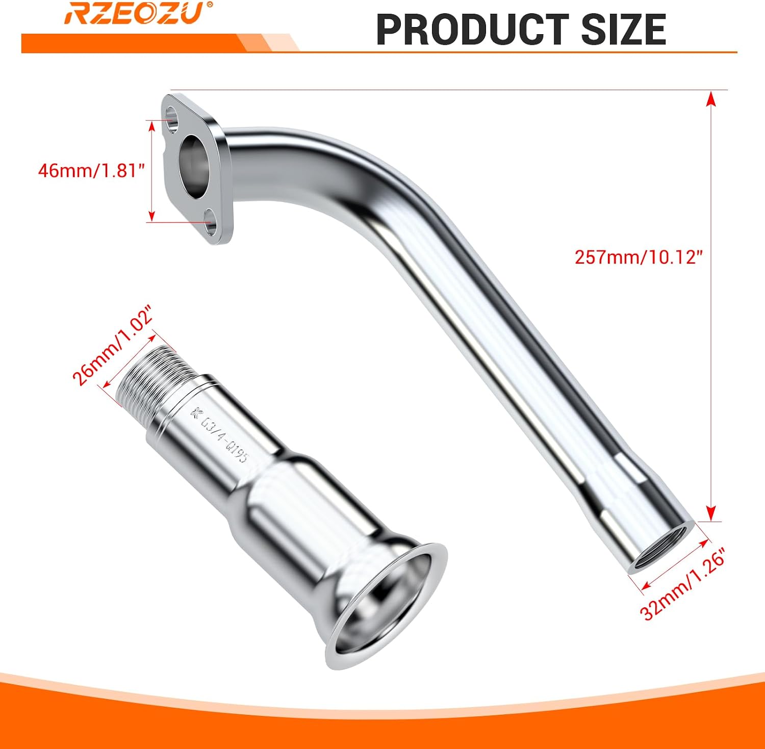 Mini Bike 3 Stage Header Exhaust Pipe Muffler Replacement for Predator 212 224cc 196cc 6.5hp Coleman CT200U CT200U-EX BT200X Baja Warrior MB200 GX160 Engine Go Kart Parts Heat Shield Tape