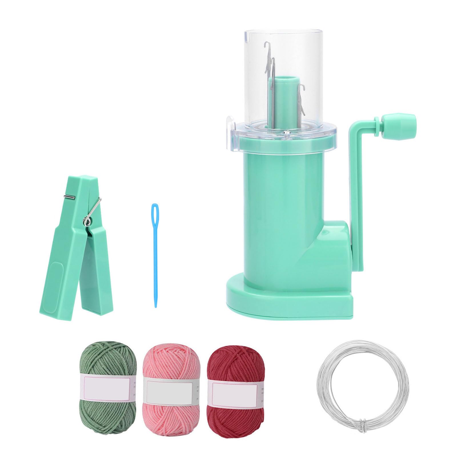 ljhnba Cord Knitter Machine Knitting Mill with Yarn Needle Cord Hand Operated Knitting Bracelets Weaving Tool Yarn Braider Set