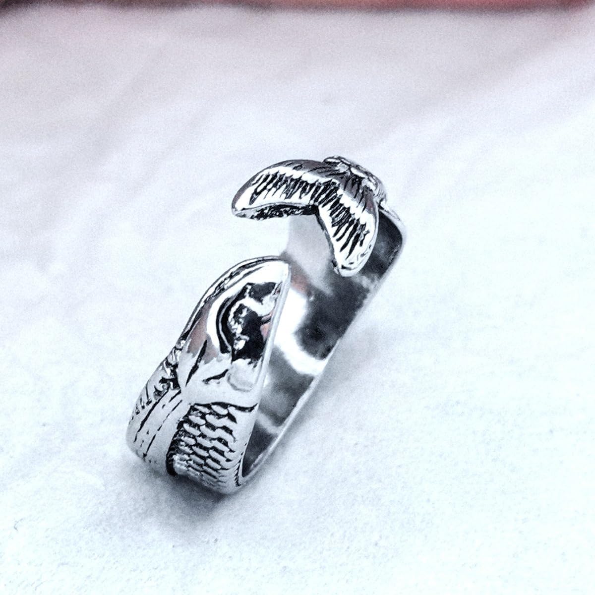 Silver Rings For Women, Vintage Fish Shaped Ring Trendy Adjustable Stackable Open Thumb Non Tarnish Birthday Party Jewelry Gift - Image 7