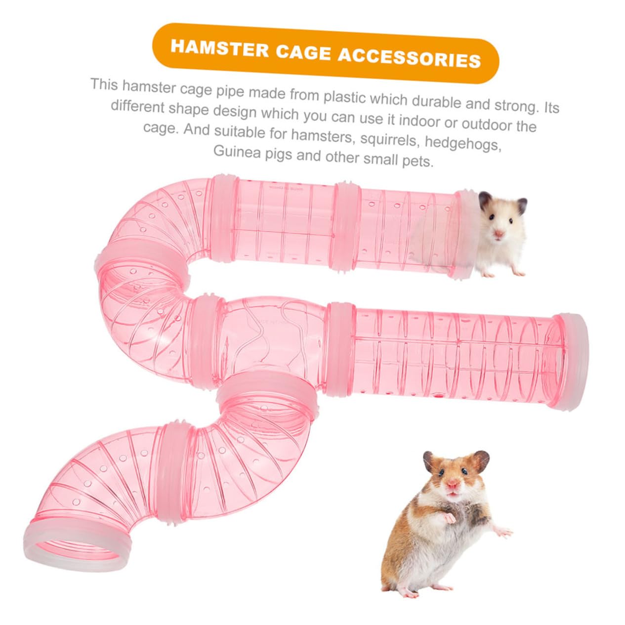 Happyyami Durchsichtiger Hamsterkäfigtunnel aus Kunststoff Selbstgemacht Leicht zu Montieren zur Beobachtung im Käfig und Außerhalb für Nagerkäfige