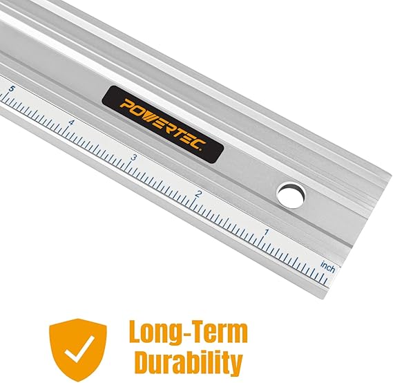POWERTEC 38 Inch Machinist Aluminum Straight Edges, with .003'' Tolerance for Checking Surface Warp, Marking/Scribing Lines - Used w/Feeler Gauges for Automotive Repairs, Cylinder Head Checks (71332)