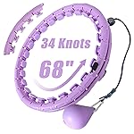 OurStarry 34 Knots Weighted Workout Hoop Plus Size, Smart Waist Exercise Hoop for Adults Weight Loss (34Links Purple)
