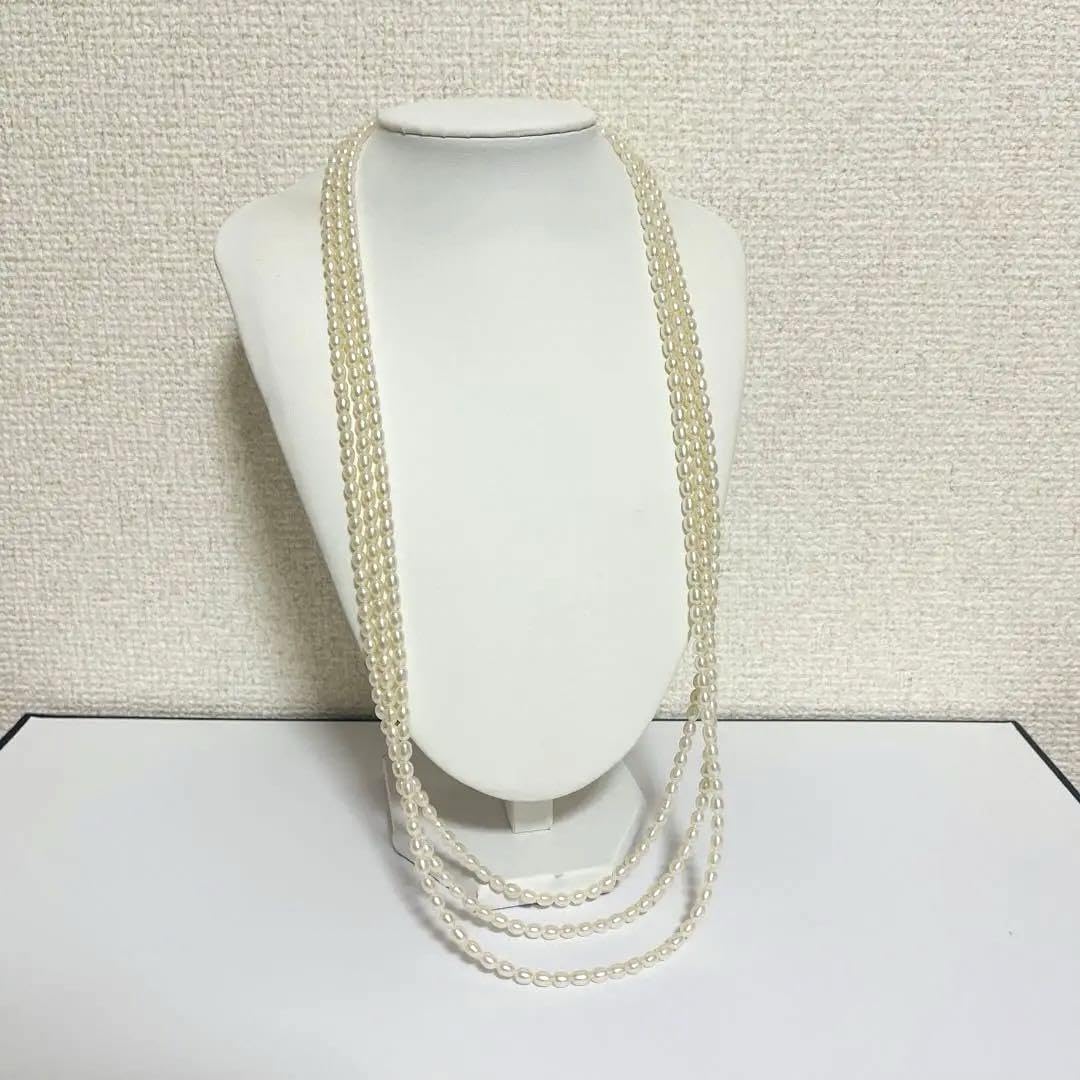 Amazon.co.jp: 三連 本真珠 国産花珠オーロラパールネックレス ベビー 
