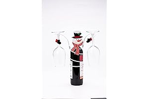 Charming Snowman Wine Bottle and Glass Holder