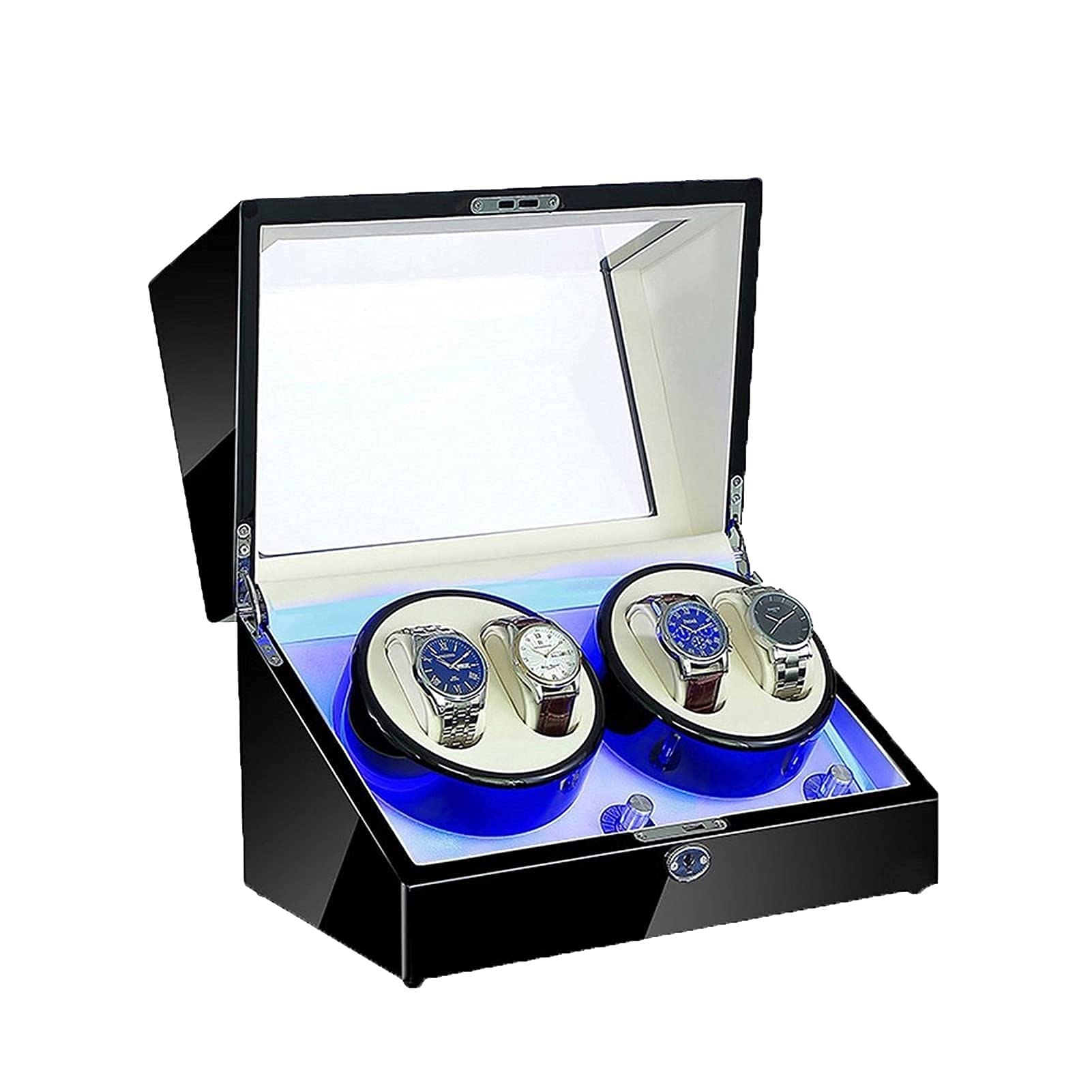 OLSKFUH Watch Winder Automatic Watch Winder Quiet Motor 5 Rotation Modes 4 Watches Storage Display Case Box Watch Winder,A-A