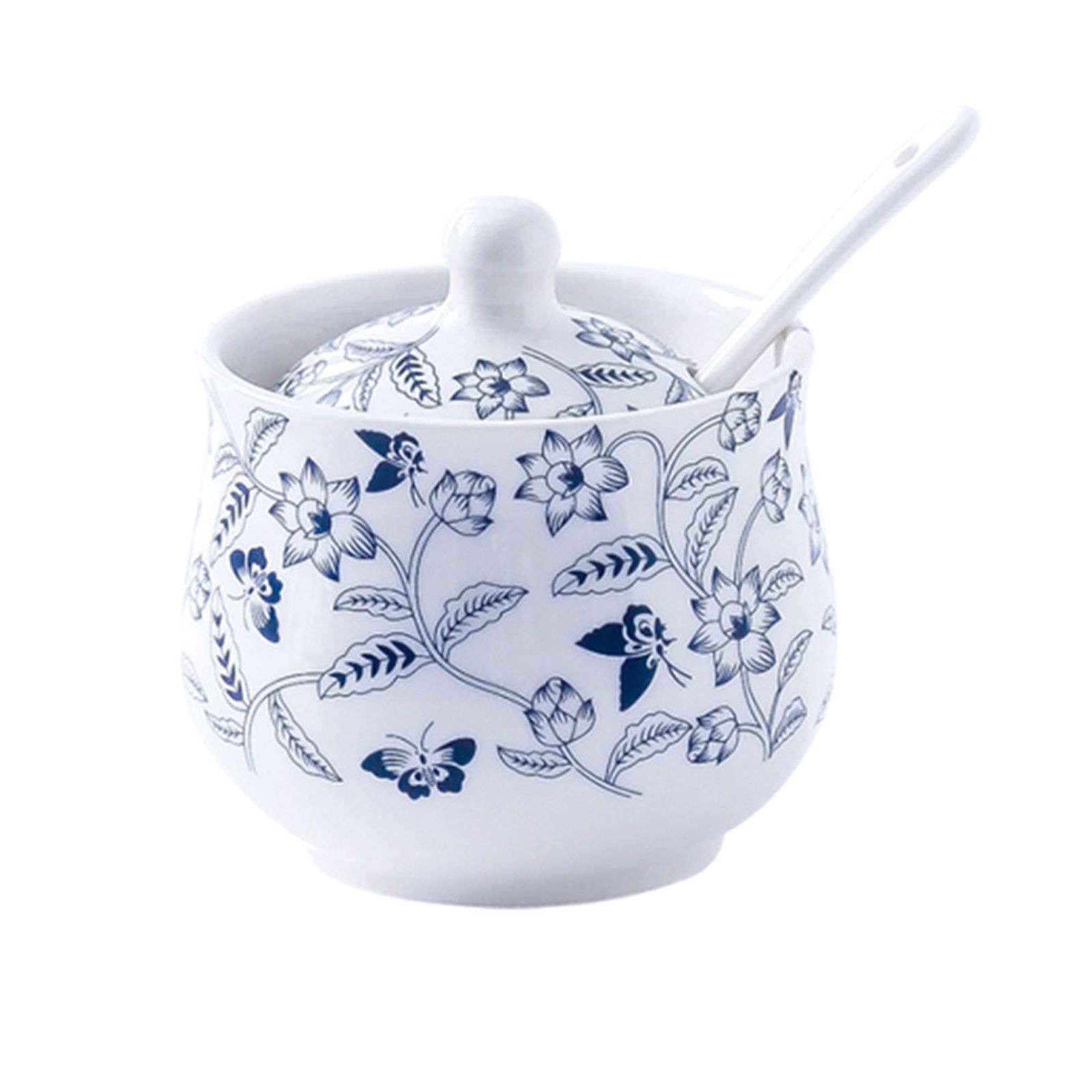 Sucrier avec couvercle et cuillère, boîte d'assaisonnement for pot à sucre, pot à sucre, pot à sucre, pot à épices for récipient à sucre - Blanc 3 pots à épices de cuisine de 200 ml ( Color : White 1