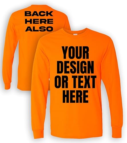 Kolossus Camisas de trabajo de manga larga personalizables de alta visibilidad diseña tus propias camisetas personalizadas con logotipo y texto