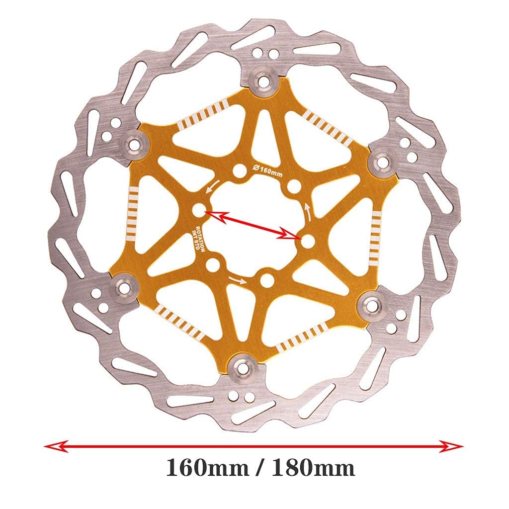 Disque de Frein à Disque VTT 160mm 180mm 2pcs Distance du Trou en Alliage d'acier Inoxydable: 44mm avec 12 vis