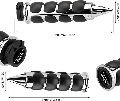 Vista 46 de Empuñaduras de mano para motocicleta de 1 pulgada y 0.984 in, agarre para manillar, acelerador, universal, compatible con Harley Davidson Dyna