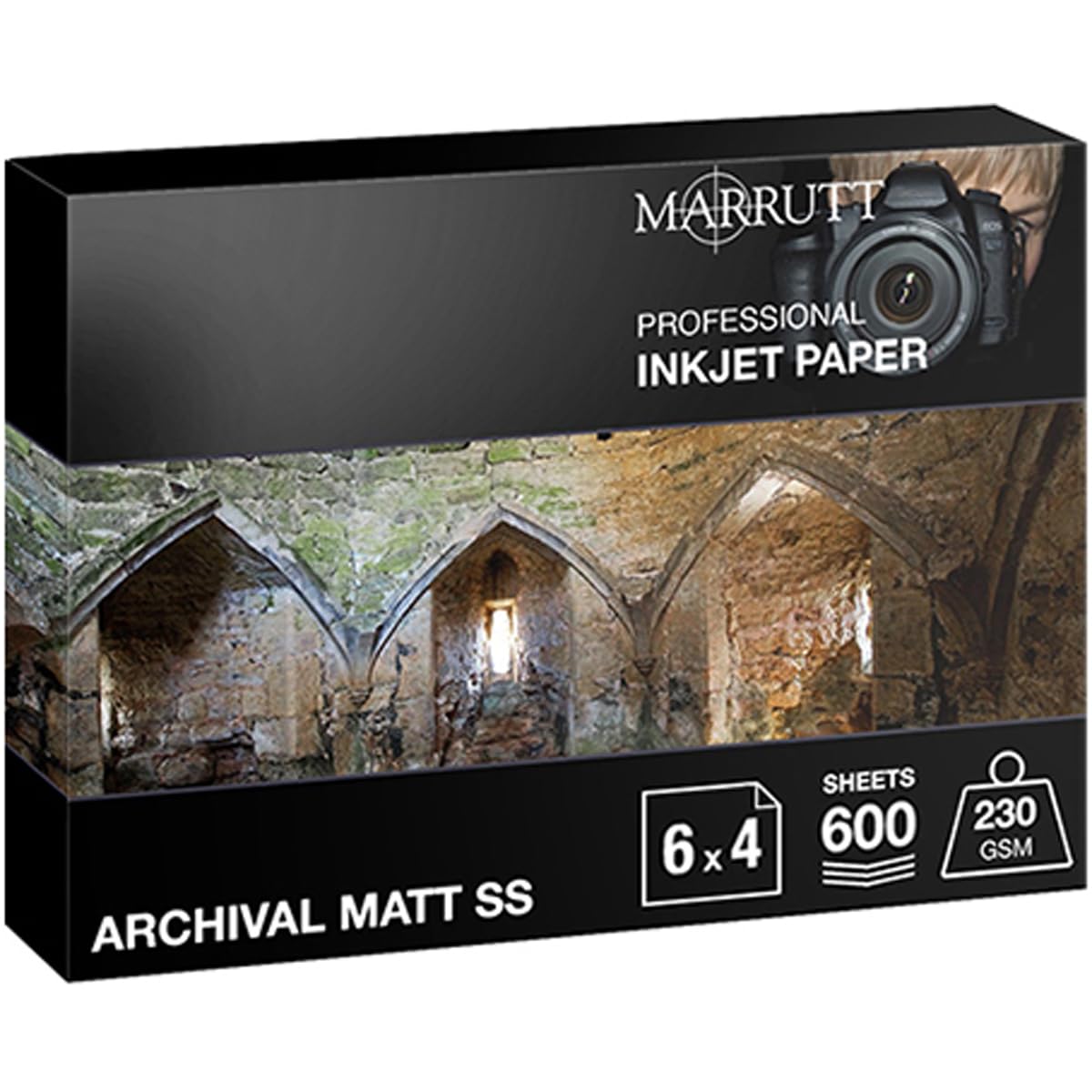 Marrutt 230gsm Archival Matt Single Sided Inkjet Photo Paper (6" x 4" - 600 Sheets)