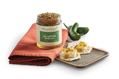 Harry & David Gelatina verde jalapeño para untar, condimento a base de plantas, alimentos para untar para aperitivos picantes, galletas, panes,