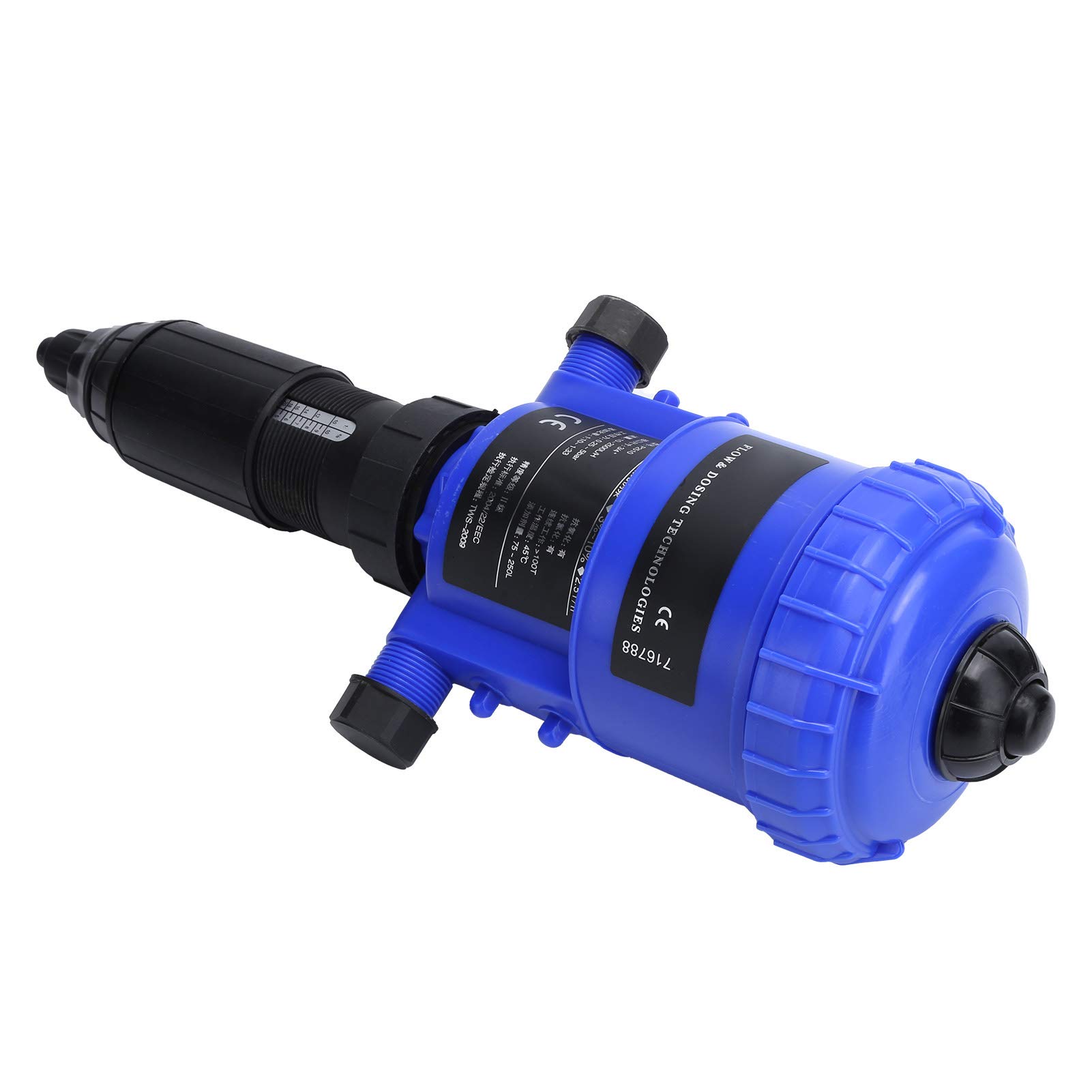 Inyector de fertilizante Proporcador químico Dispositivo de dosis Bomba proporcional para riego agrícola Protección ambiental Tratamiento de agua PP Material G3/4in 42x17.5cm