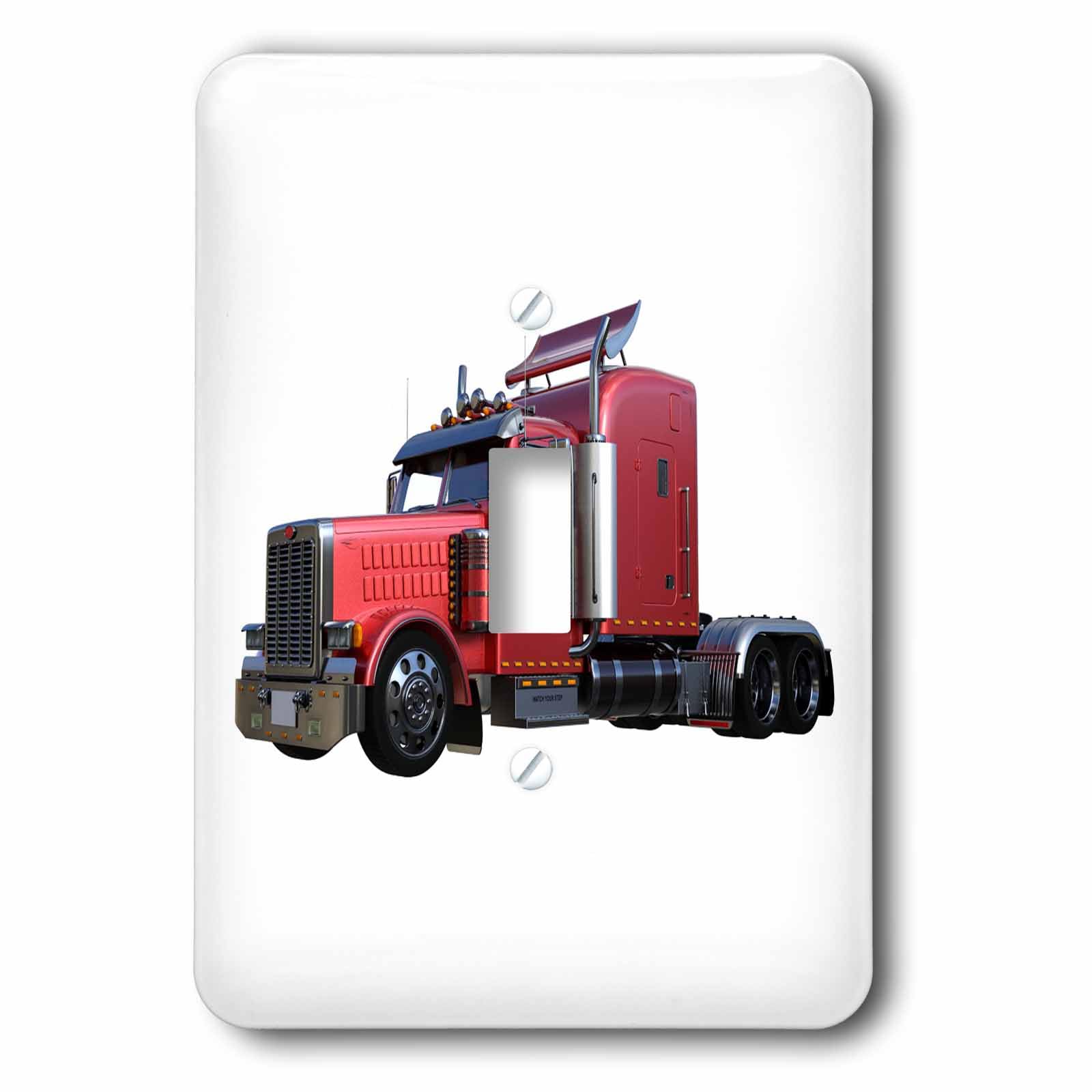Interrupteur de qualité supérieure avec graphisme de semi-camion américain rouge 3dRose lsp_255228_1