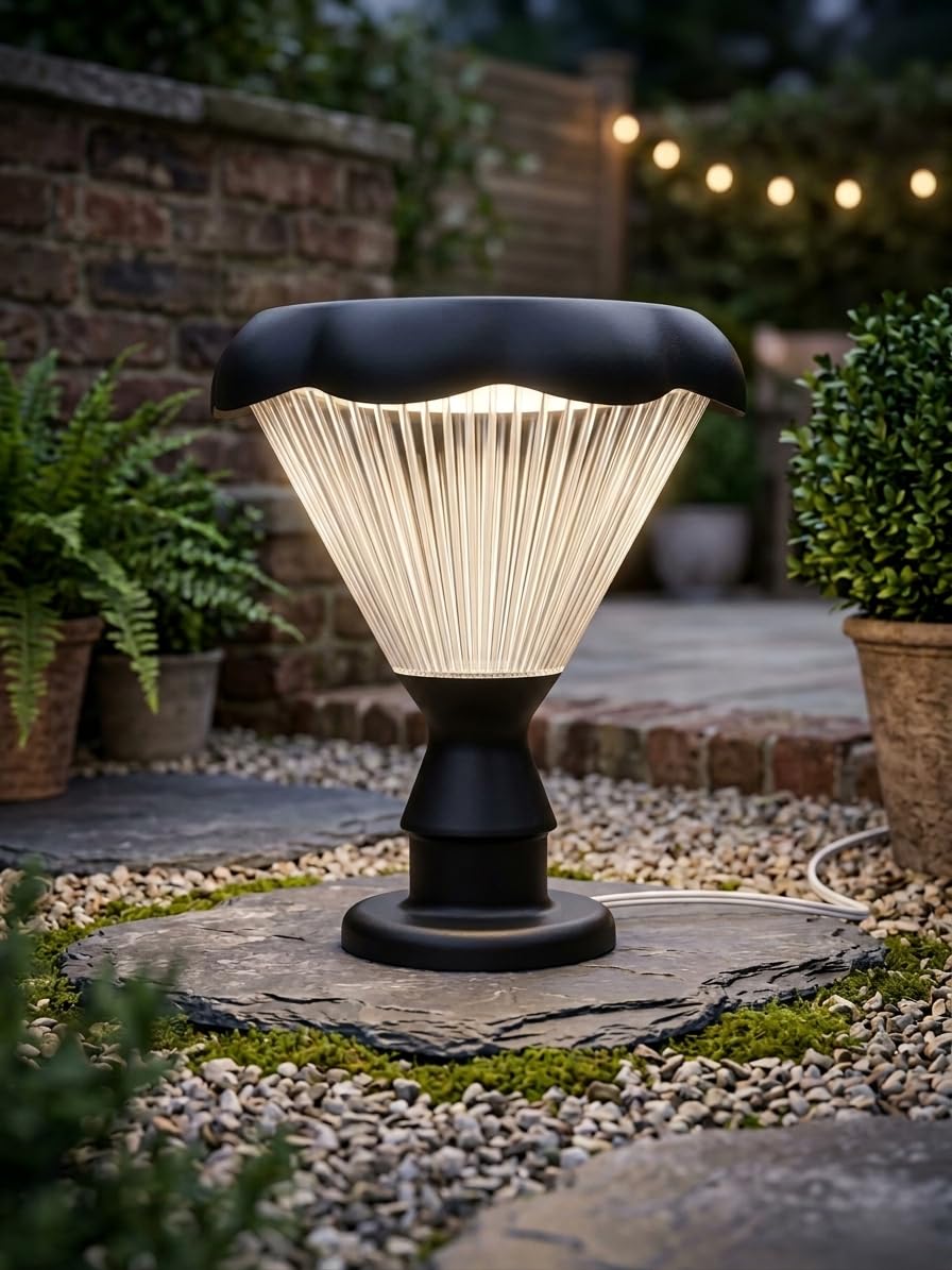 LED Gate Pillar Lamp for Home Entrance, Main Gate, Matte Black, Polycarbonate, 8W LED, Direct Fitting, Outdoor Light Decoration, Modern Vintage (9 Inch, Warm White Light)-image-17