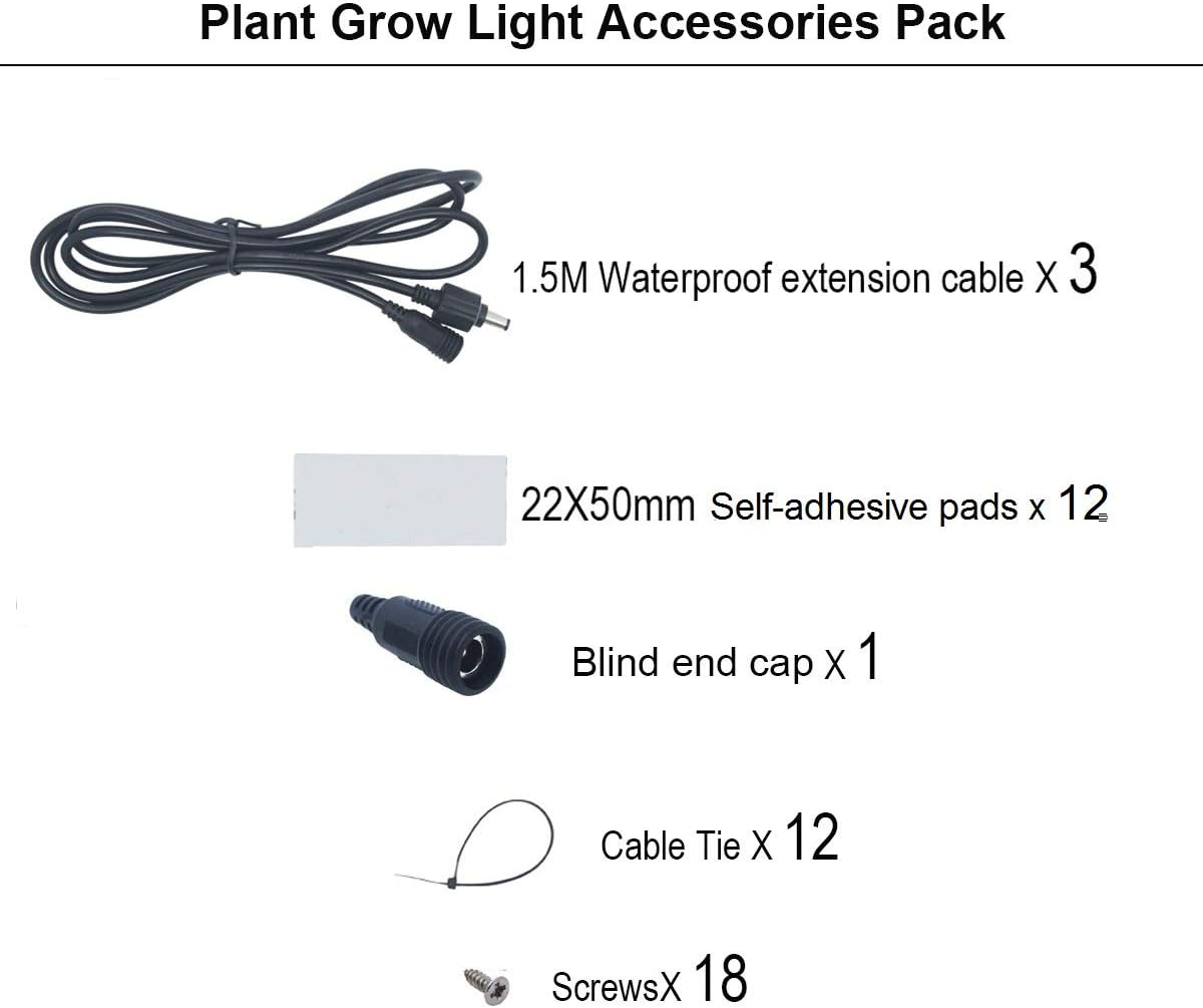 Self-adhesive Mounting Pads Screws Cable Ties Kit for Litever Plant Grow Lighting Kit LL-GLS