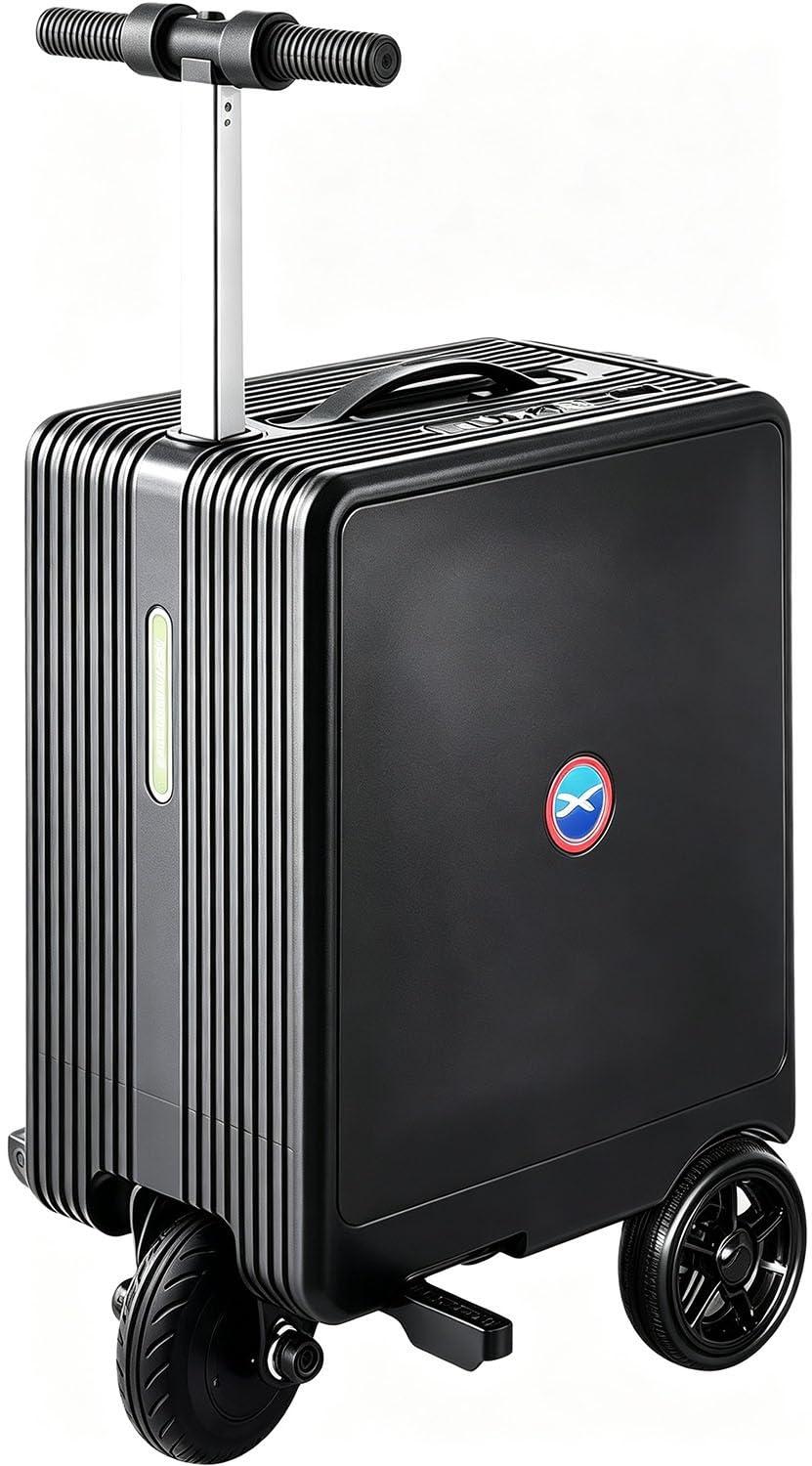 Elektryczna walizka do jazdy o pojemności 24l, bagaż hulajnogi o mocy 250W | Przenoś bagaż Inteligentna walizka na hulajnogę dla dorosłych, z portem USB i blokadą TSA, maksymalne obciążenie 110kg