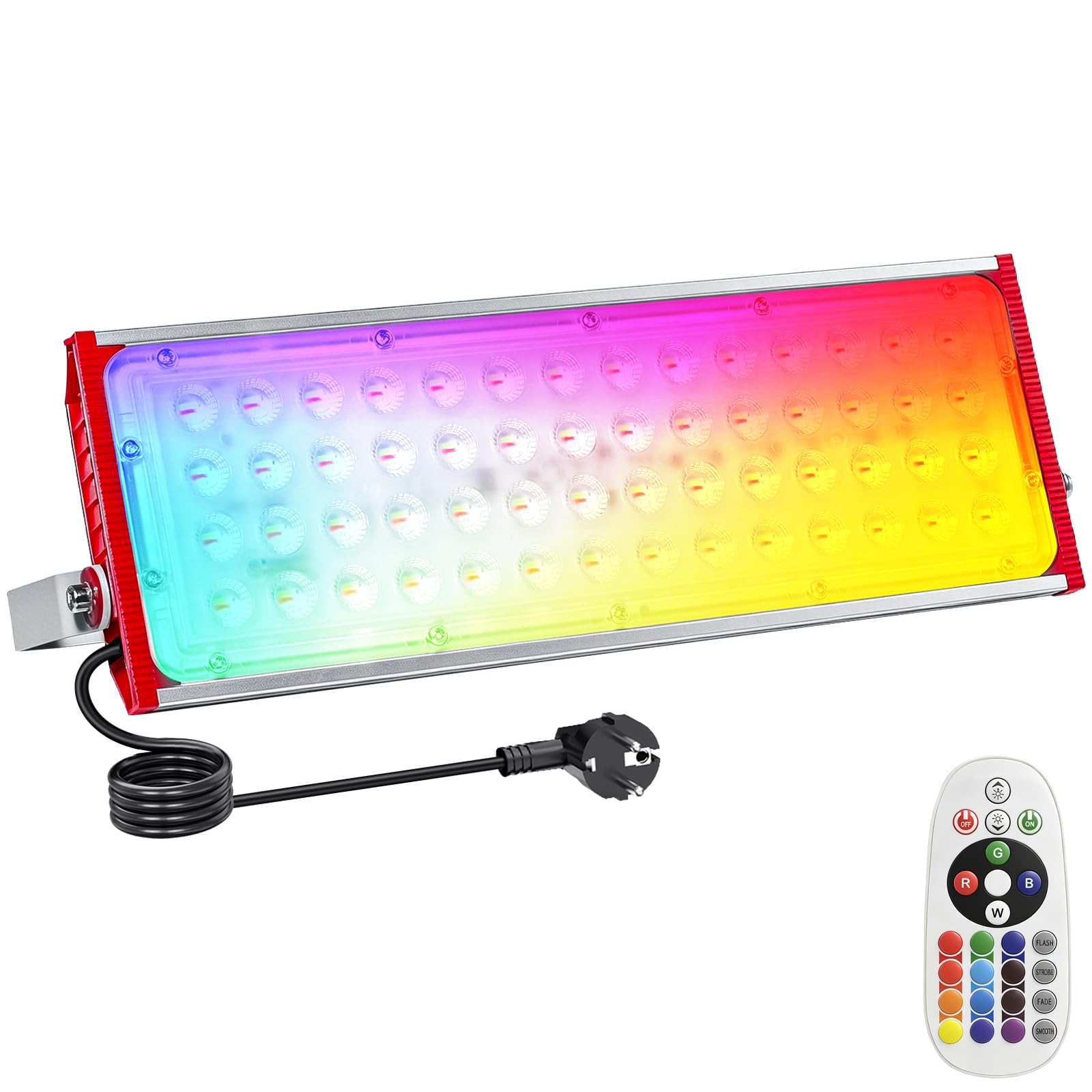 1 pièce projecteur RVB 100 W avec prise 1,5 M projecteur LED RVB extérieur