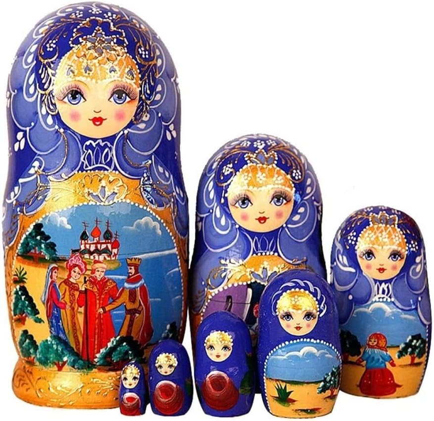 Russian Stacking Dolls, 7 Pcs Souvenir Matryoshka Home Decor Nesting Doll Hand Painted Russian Doll Wooden Stacking Doll Birthday Gift Matryoshka Crafts Home Decor