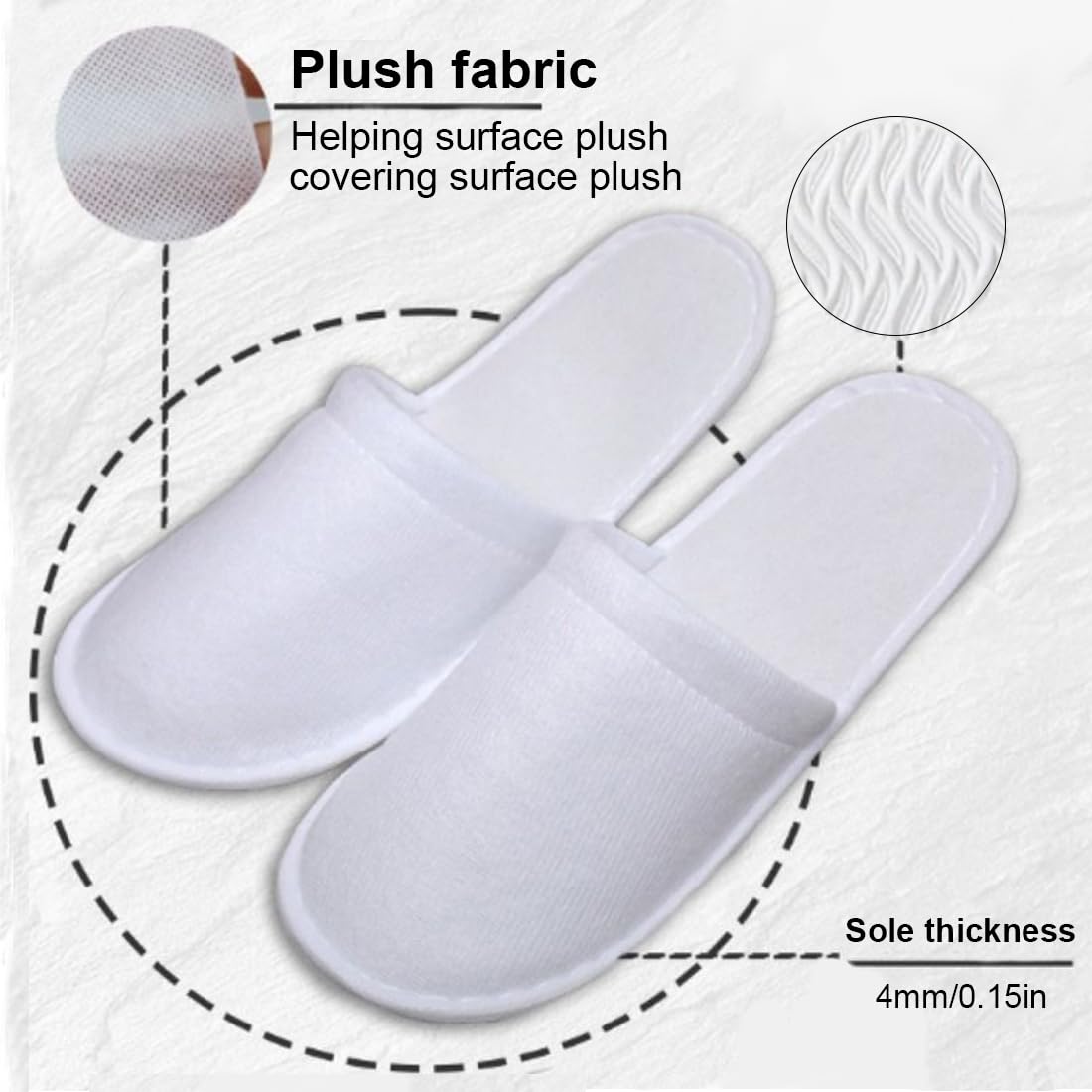 2 coppie Pantofole antiscivolo usa e getta ciabatte chiuse ciabatte usa e getta hotel spa casa viaggio taglia unisex