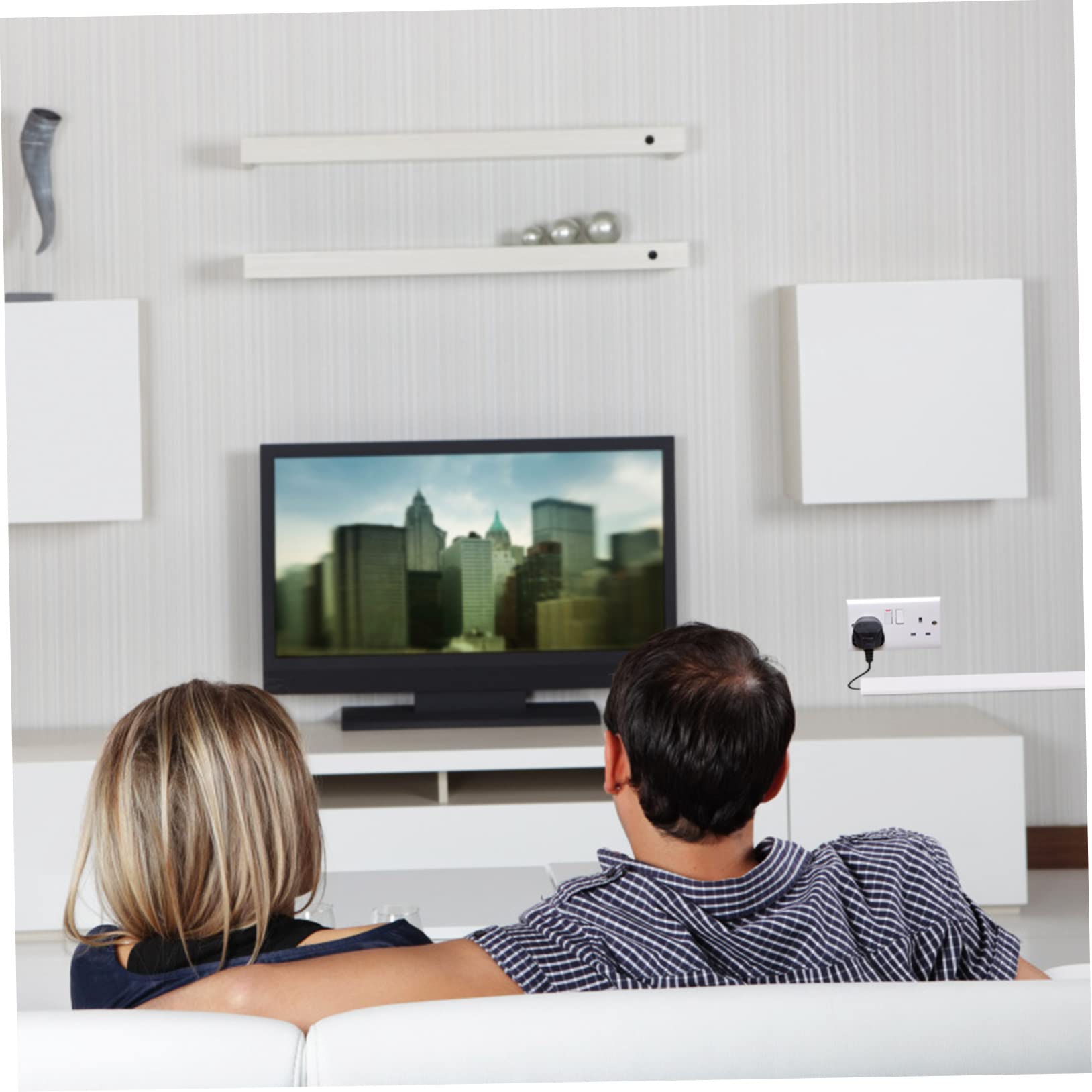 Lurrose 1 Set Canalina Nascondi Copertura per Flessibile per Tv e Facile Installazione e Personalizzabile Organizzatore per Naturale