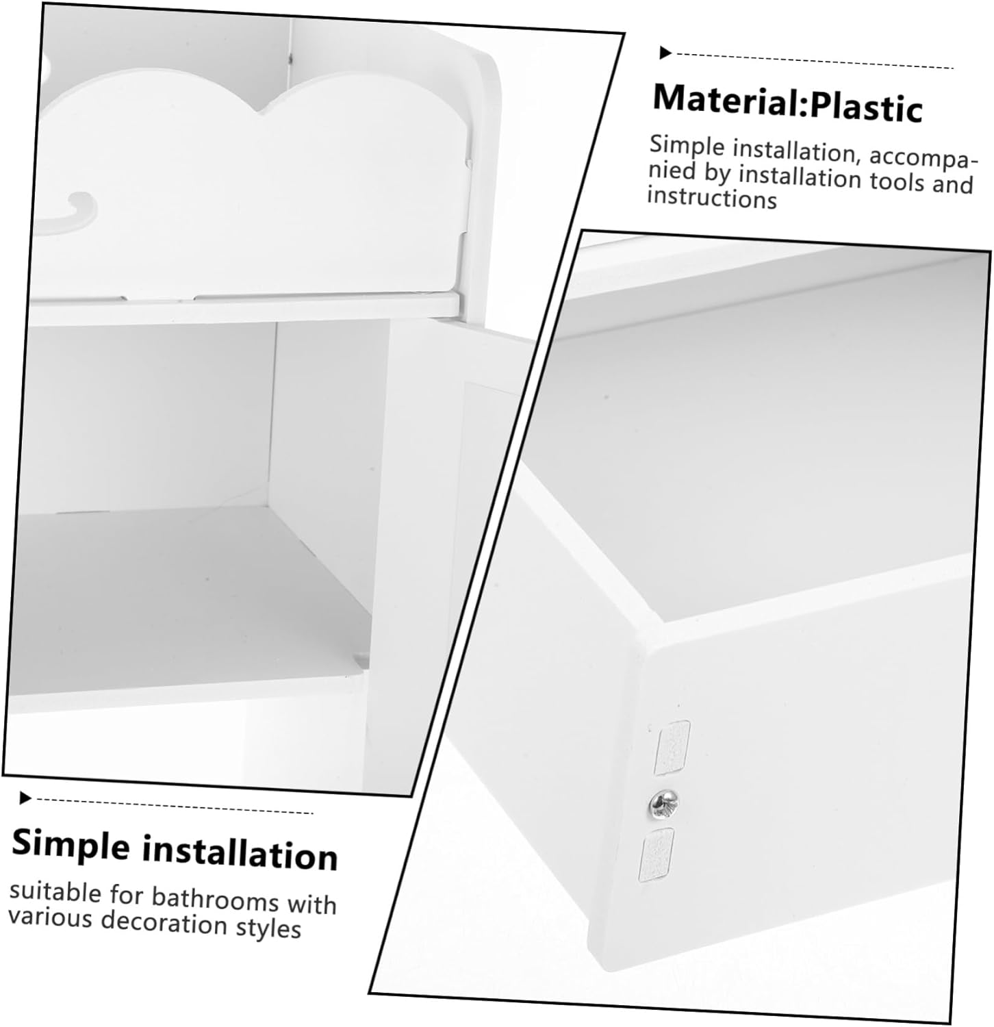 Toilet Storage Cabinet Wall Mount Bathroom Organizer Decorative Wall Shelf for Home