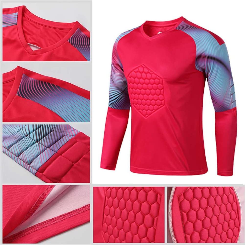 Camisetas de Portero Adulto con Protección, Camiseta de Fútbol y Pantalón Largo Personalizados - Fútbol Personalizada Niños y Adultos con Nombre, Número, Logotipo del Equipo