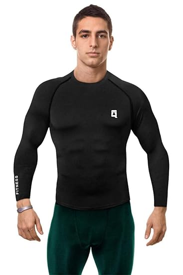 Men's Compression Full Sleeve High Performance Plain Cool Dry Athletic Fit Multi Sports Stretchable Gym Tshirts for Men