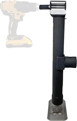 Trailer Valet JX5 - Gato de remolque de montaje lateral, capacidad de 5,000 libras con manivela accionada por taladro, soporte de montaje en tubo,