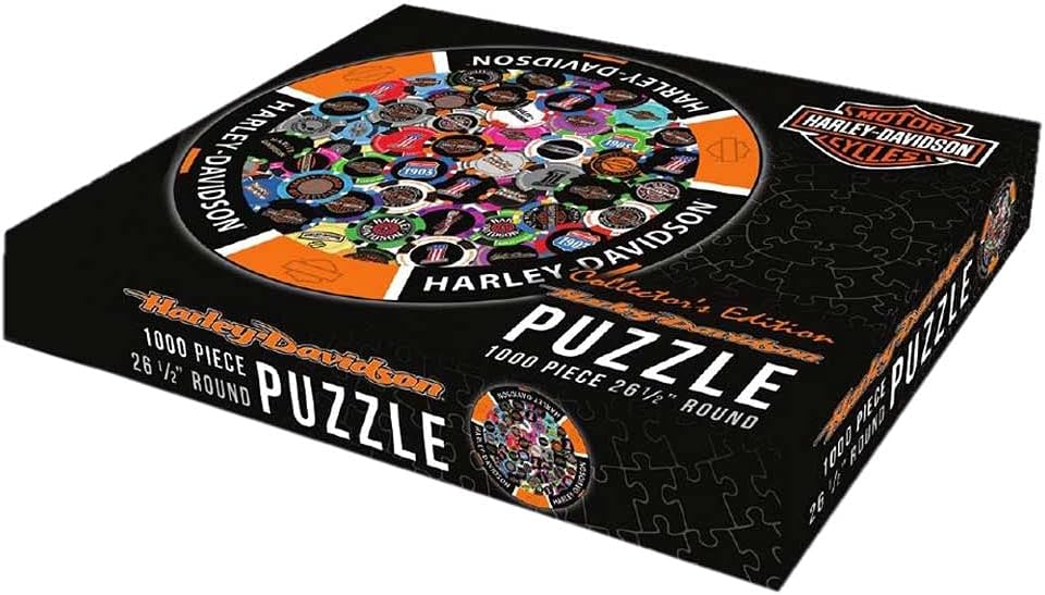 Harley-Davidson® Poker Chip Graphic Round Puzzle - 1000 Pieces, 26.5 Inches