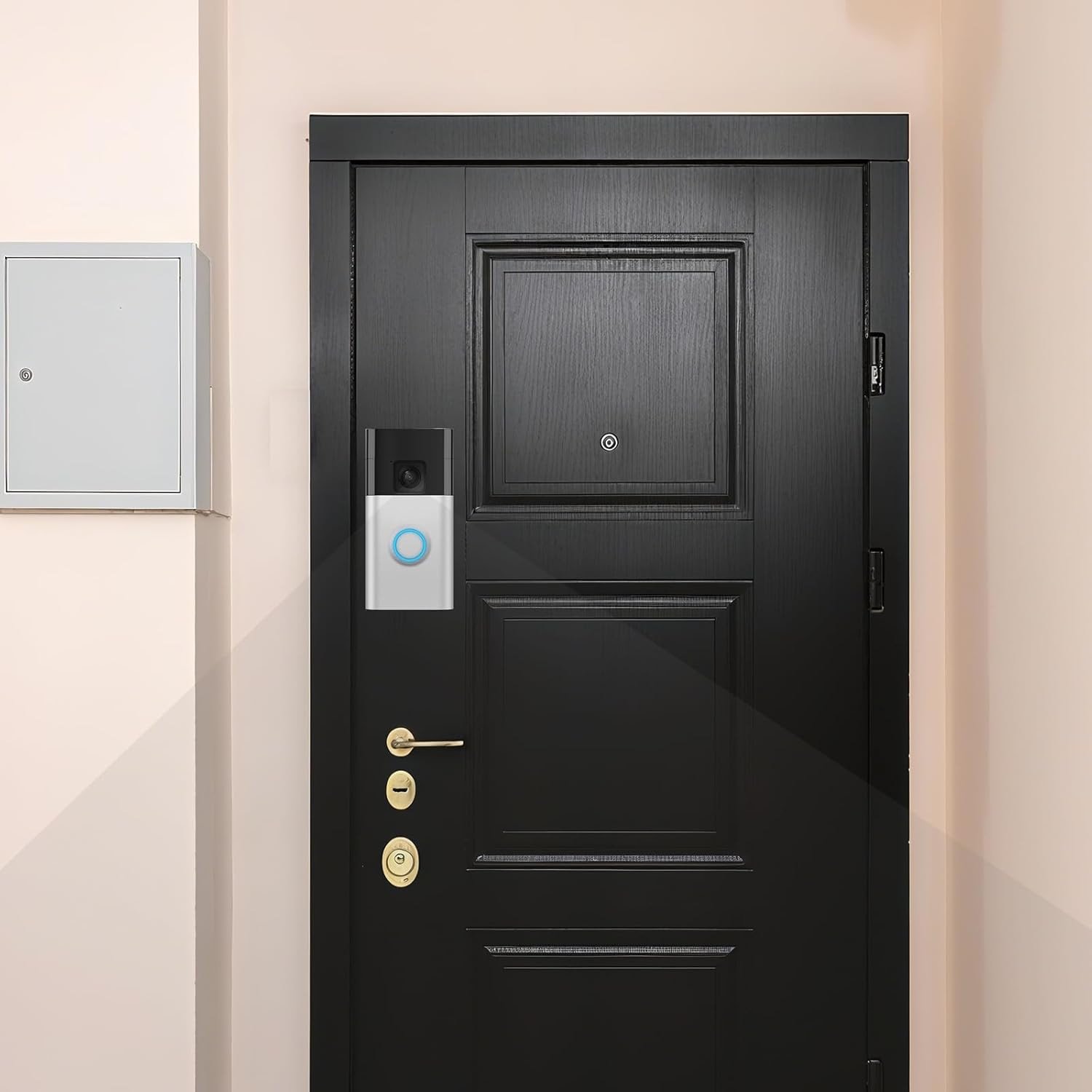 No Drill Doorbell Mount Compatible with Ring Battery Doorbell(2nd-2024 Release)/Pro/Plus,Video Doorbell 3/3 Plus,4,4 Pro,Adhesive Doorbell Holder Accessories for Houses Apartment with A Spare Adhesive