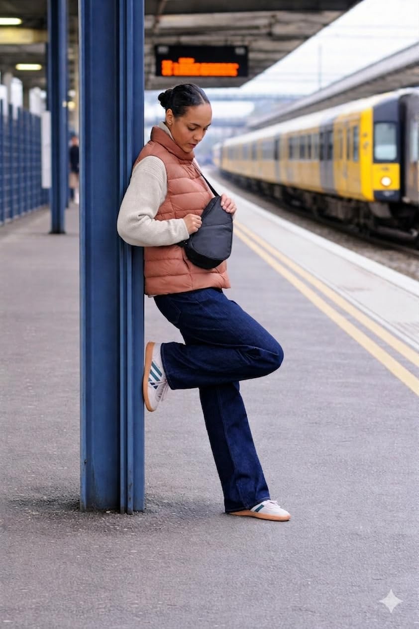 AmeriBag 11.5" Recycled Nyon Healthy Back Bag Ergonomic Crossbody Sling for Everyday Use, Travel & Walking Comfort