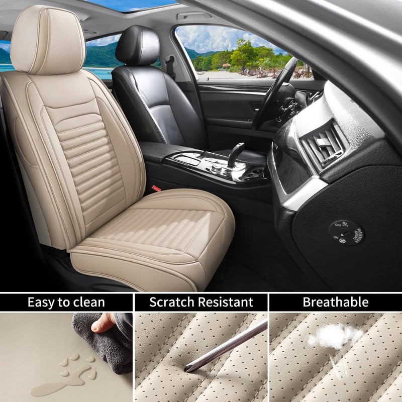 Image of Front Seat Covers Fit for Chevy /Chevrolet Impala 2000-2020, Beige