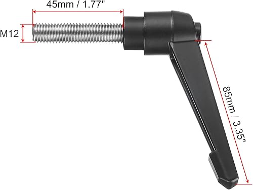 Miniatura 82 de uxcell Palanca de sujeción ajustable M8 x 1.181 in métrica 304 acero inoxidable macho roscado perillas de mano con botón de trinquete giratorio