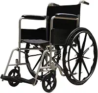 Cadeira de Rodas Dobrável Leve Resistente Fácil de Transportar em Aço Carbono 46 cm Suporta Até 110 kg - Procirúrgica