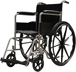 Cadeira de Rodas Dobrável Leve Resistente Fácil de Transportar em Aço Carbono 46 cm Suporta Até 110 kg - Procirúrgica