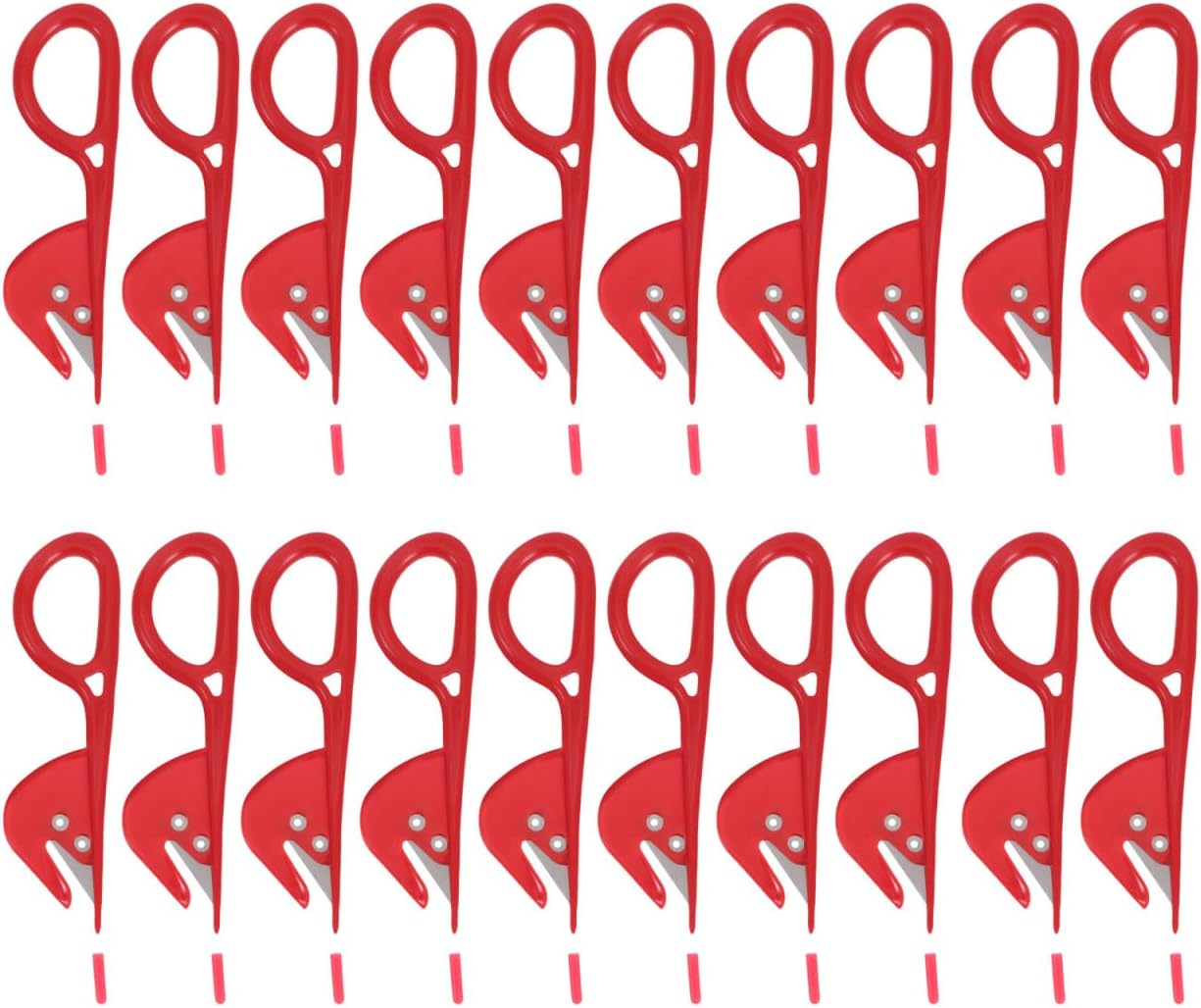 Veemoon Kitchen Intestine Opener, 20pcs Poultry Intestine Scissors Convenient Chicken and Fish Gut Shears Eel Dissection Knives with Handle Steel Abs Random Color, Red