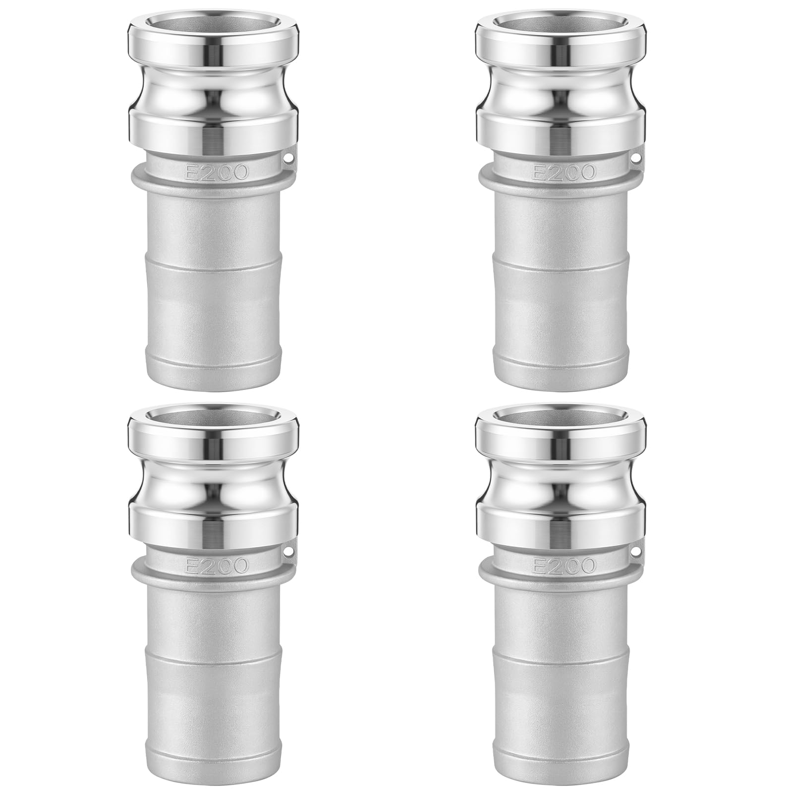 4 Pcs 2" Aluminum Camlock Fitting Cam Groove Coupler, 2" Part E