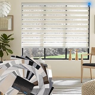 Blindify Motorized Zebra Blinds with Remote Smart Blind Work with Homekit Alexa SmartThings Electric Day and Night Shade C...