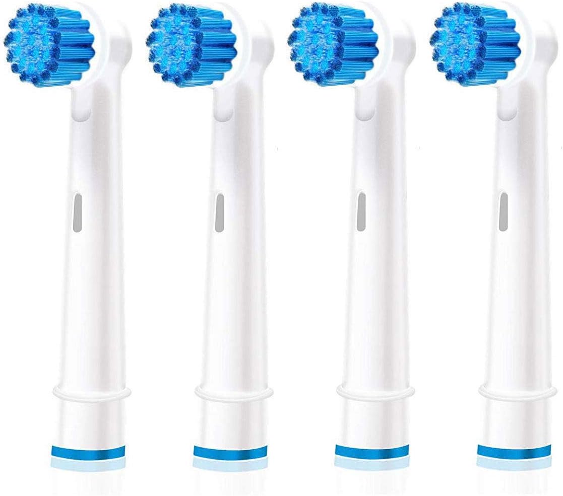 Sensitive Toothbrush Heads Compatible with Braun Oral-B Electric Toothbrush - 4 Pack
