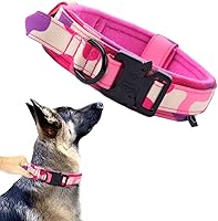 Vista 27 de Xqpetlihai Juego de collar y correa táctica para perro, collar ajustable de nailon militar para perro con mango de control y hebilla de metal