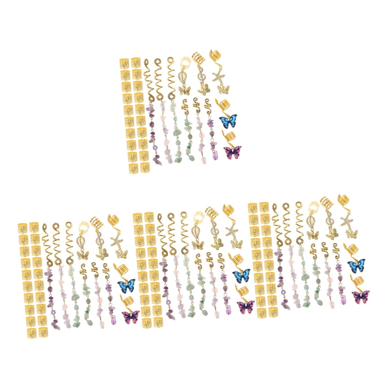 Didiseaon 124 Piezas Rastas hair clips horquillas moño hair pin pasadores joyas accesorios para el cabello pirata mujer encantos de trenza Diamante sombrerería talón anillo de pelo