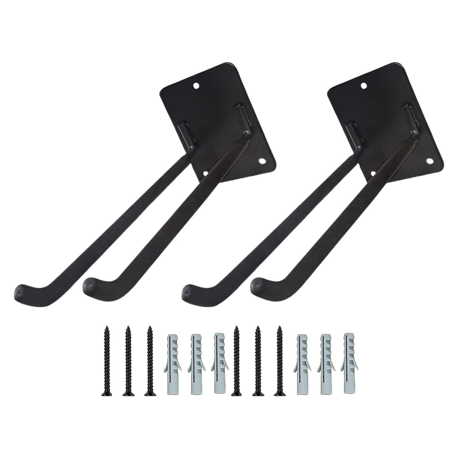 Tsophreniq Of 2 Large Utility Wall Hooks for Garage Shed Workshop Storage Heavy Duty Coated Iron Hangers for Heavy Loads Rubber Coated Utility Hooks for Garage