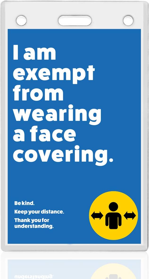 Fitness Retailer M Ask Exemption Card Face Covering Exemption Badge Exemption From Face Covering Badge Card 2pcs Office Products Top Brand Laslall Edu Ci