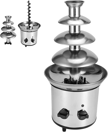 Miniatura 8 de Máquina eléctrica de fuente de chocolate de 4 capas para decoración de bodas, fiestas de cumpleaños (enchufe de EE. UU. 110V)