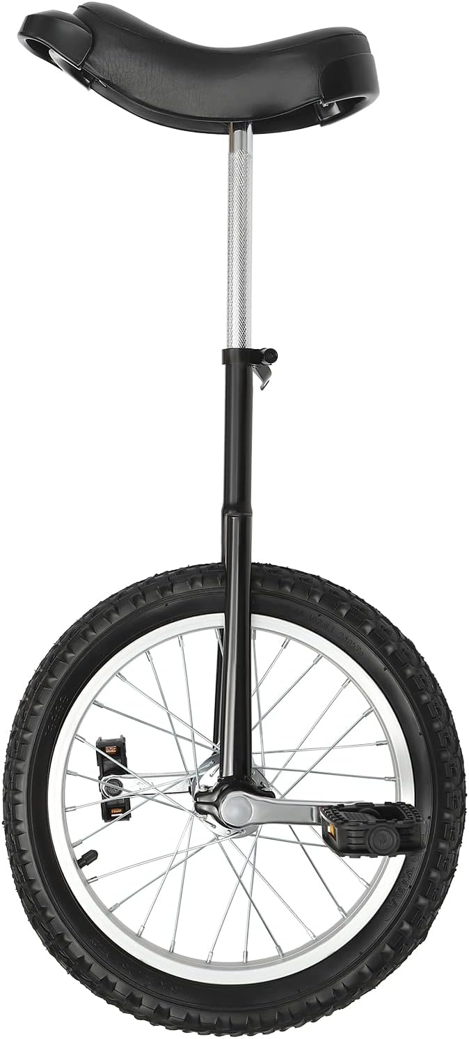 16 Inch Wheel Outdoor Unicycle Adjustable Seat Exercise Bicycle Fit Adults Outdoor Sports Fitness Exercise, Unicycle Cycling, One Wheel Bike Wheel Cycling Outdoor Sports Fitness Exercise Health