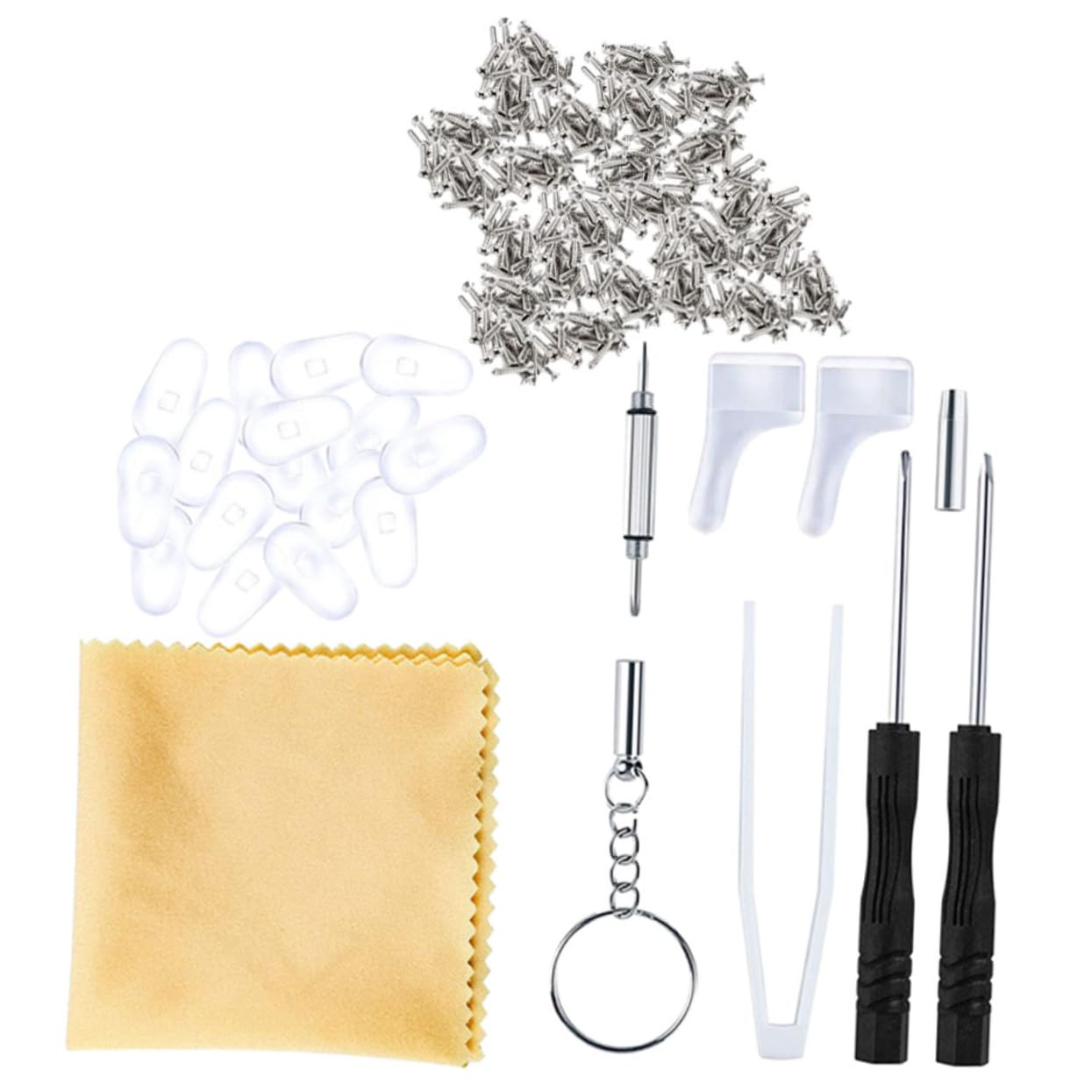 12 Ensembles Kit de Réparation de Lunettes Professionnel Accessoires pour Lunettes avec Vis Outils de Réparation Aléatoire Durable Couleur Aléatoire