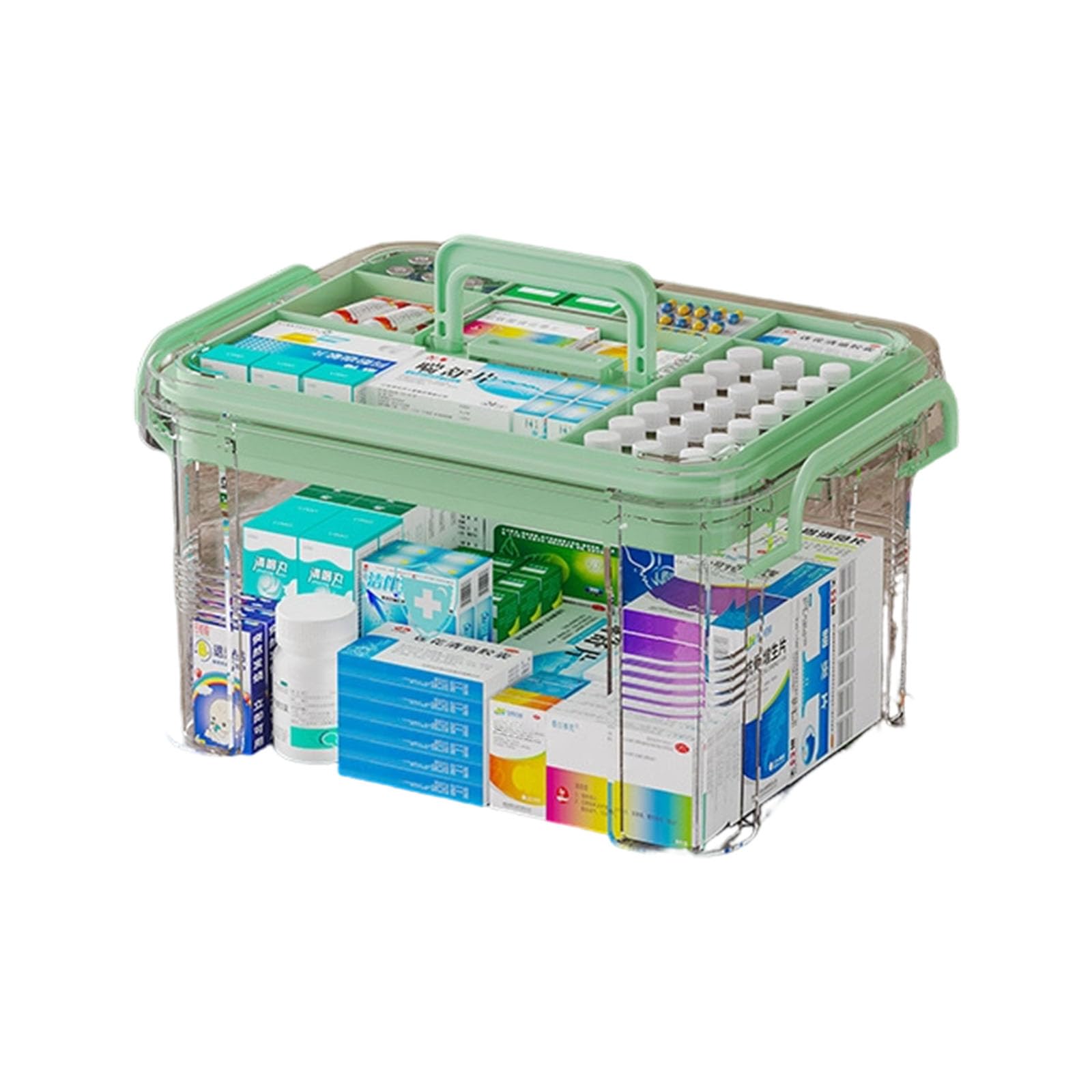 Limtula PP Medicines Organizers Clear Lid Multilayer Compartments Large Capacity Portable Box for Family Family Emergencys Medicines Organizers